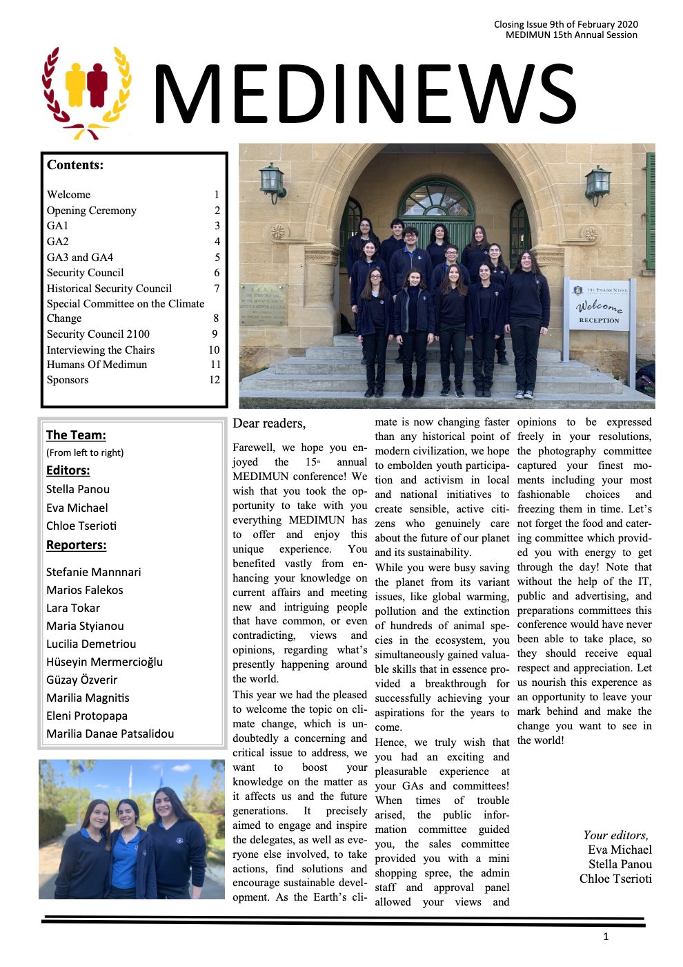 Conference Closing Issue — front page