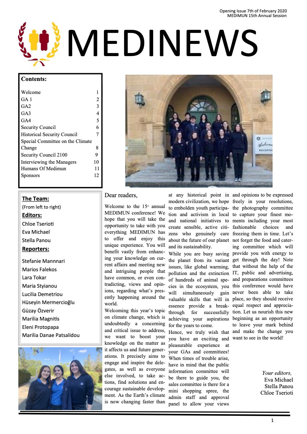 Conference Opening Issue — front page