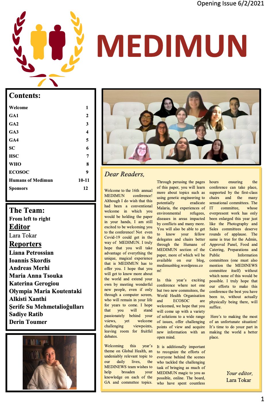 Conference Opening Issue — front page